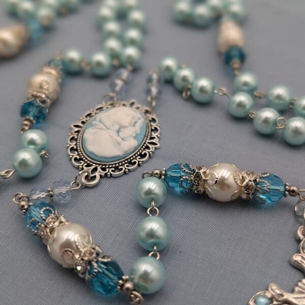 Blessed Mother - Blue Cameo Soft and Luminous